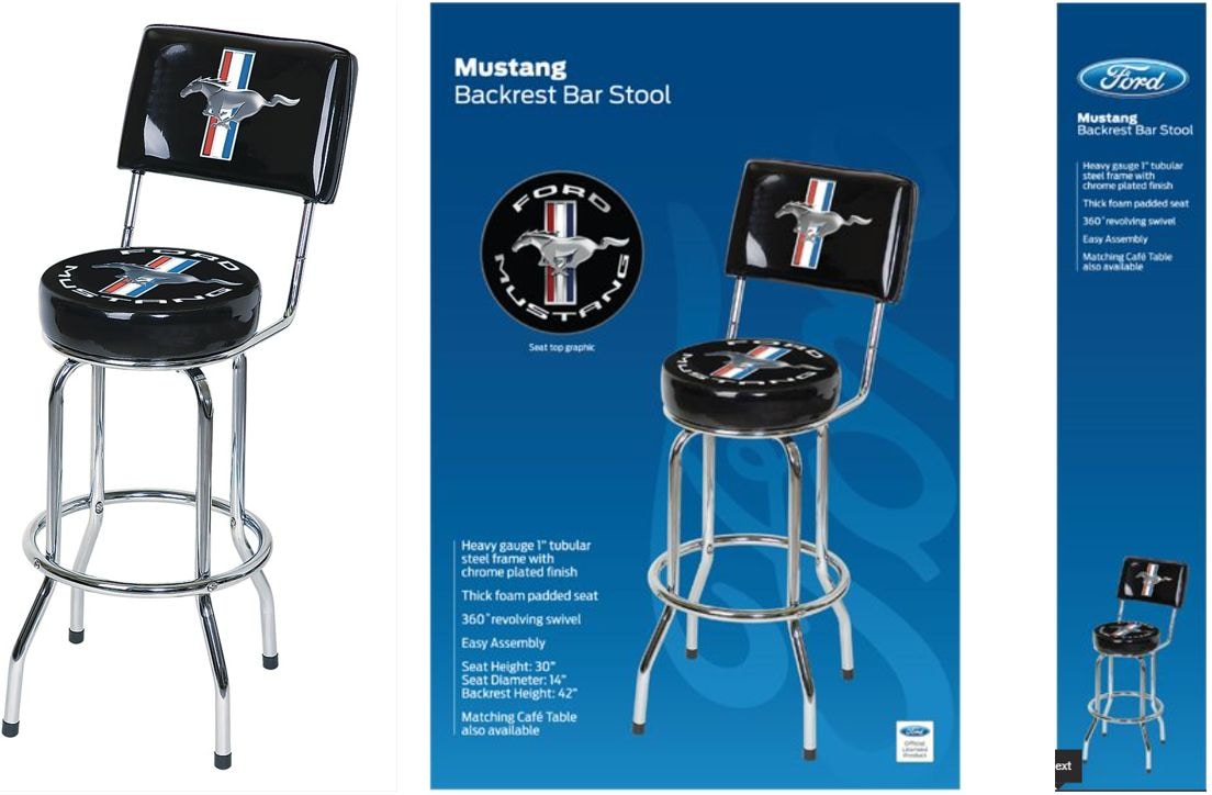 Swivel Bar Stool with Backrest B3F3 - product image 2