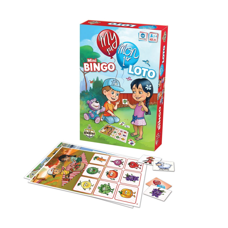 1st Mini Bingo Board Game, Bilingual, Ages 2+ F6V3