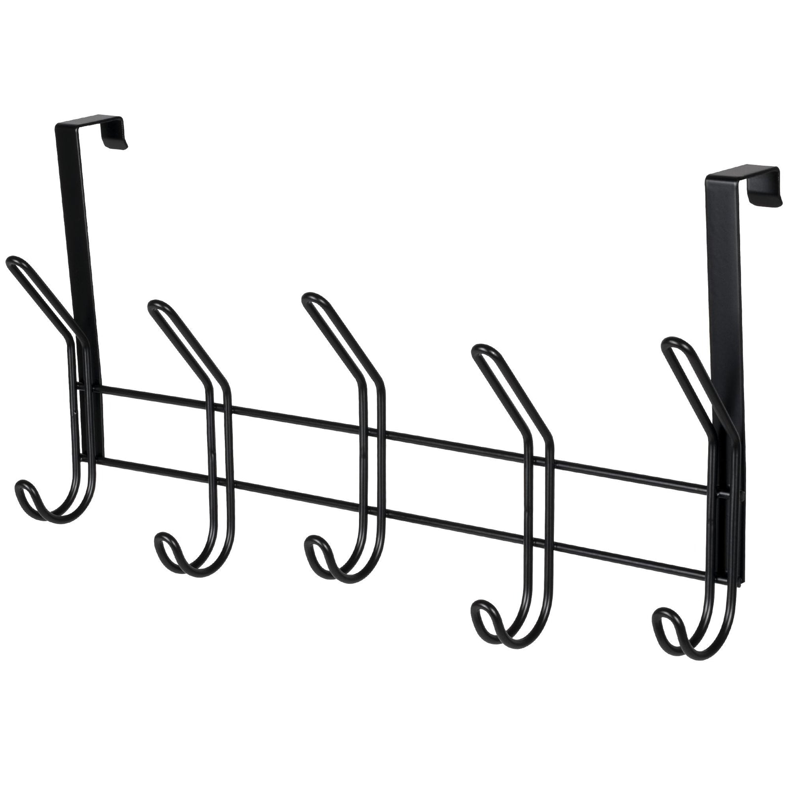 19" Over The Door Double Metal 5 Hook, Black S3Z4 - product image 1