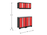 Bold 3.0 Series All-in-One Lockable Steel Garage Cabinetry Set with Stainless Steel Top, Black/Red, 48-in x 18-in x 76.75-in, 5-pc Y8U6 - product image 2