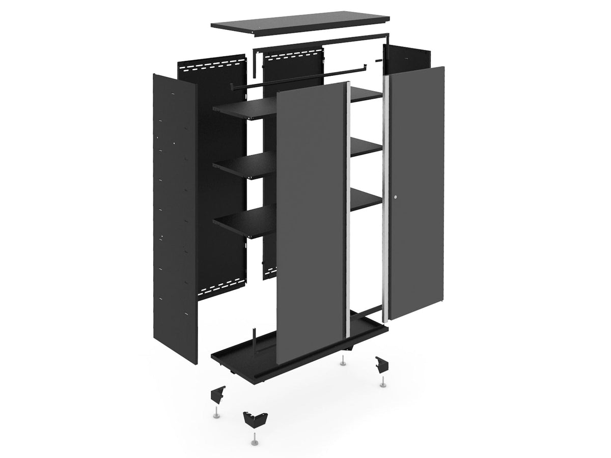 Bold Series Lockable 24-Gauge Steel RTA Storage Locker with 3 Shelves, Grey/Black, 36-in Q3C5 - product image 1