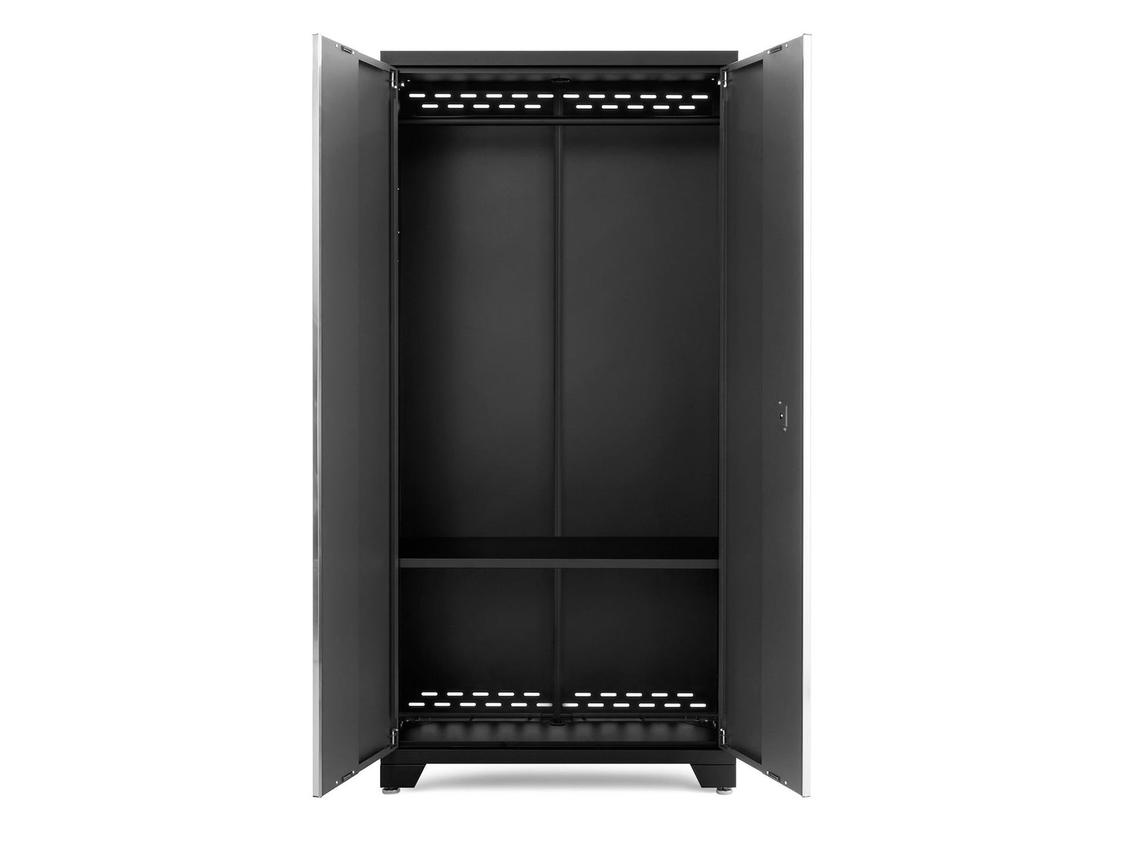 Bold Series Lockable 24-Gauge Steel RTA Storage Locker with 3 Shelves, Grey/Black, 36-in Q3C5 - product image 4