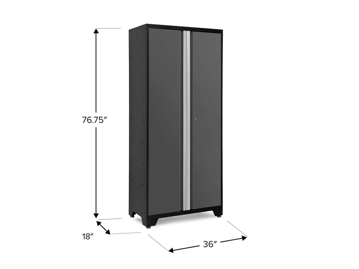 Bold Series Lockable 24-Gauge Steel RTA Storage Locker with 3 Shelves, Grey/Black, 36-in Q3C5 - product image 5