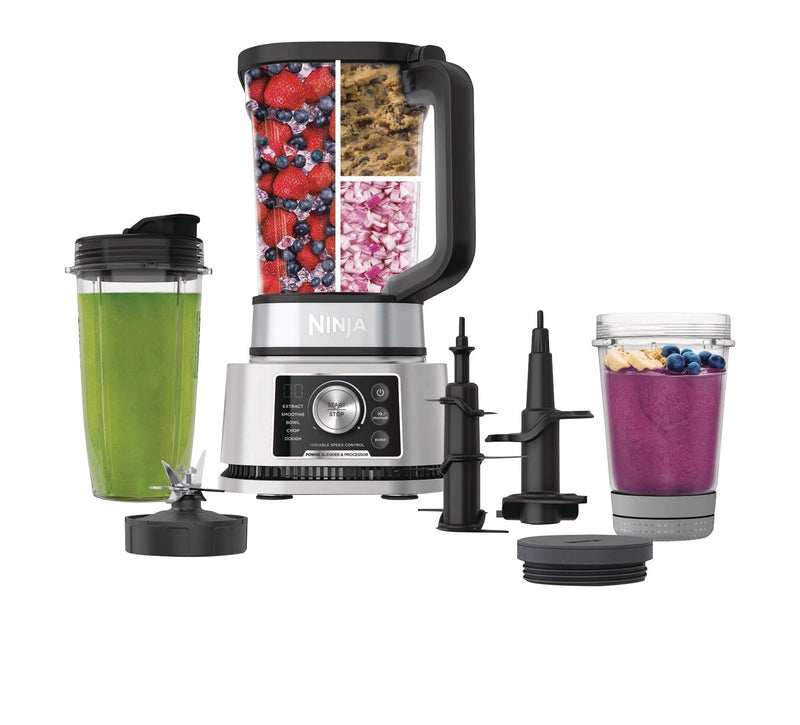 Foodi Power Blender & Processor System with Smoothie Bowl Maker & Nutrient Extractor, Silver, 1400W H9O2