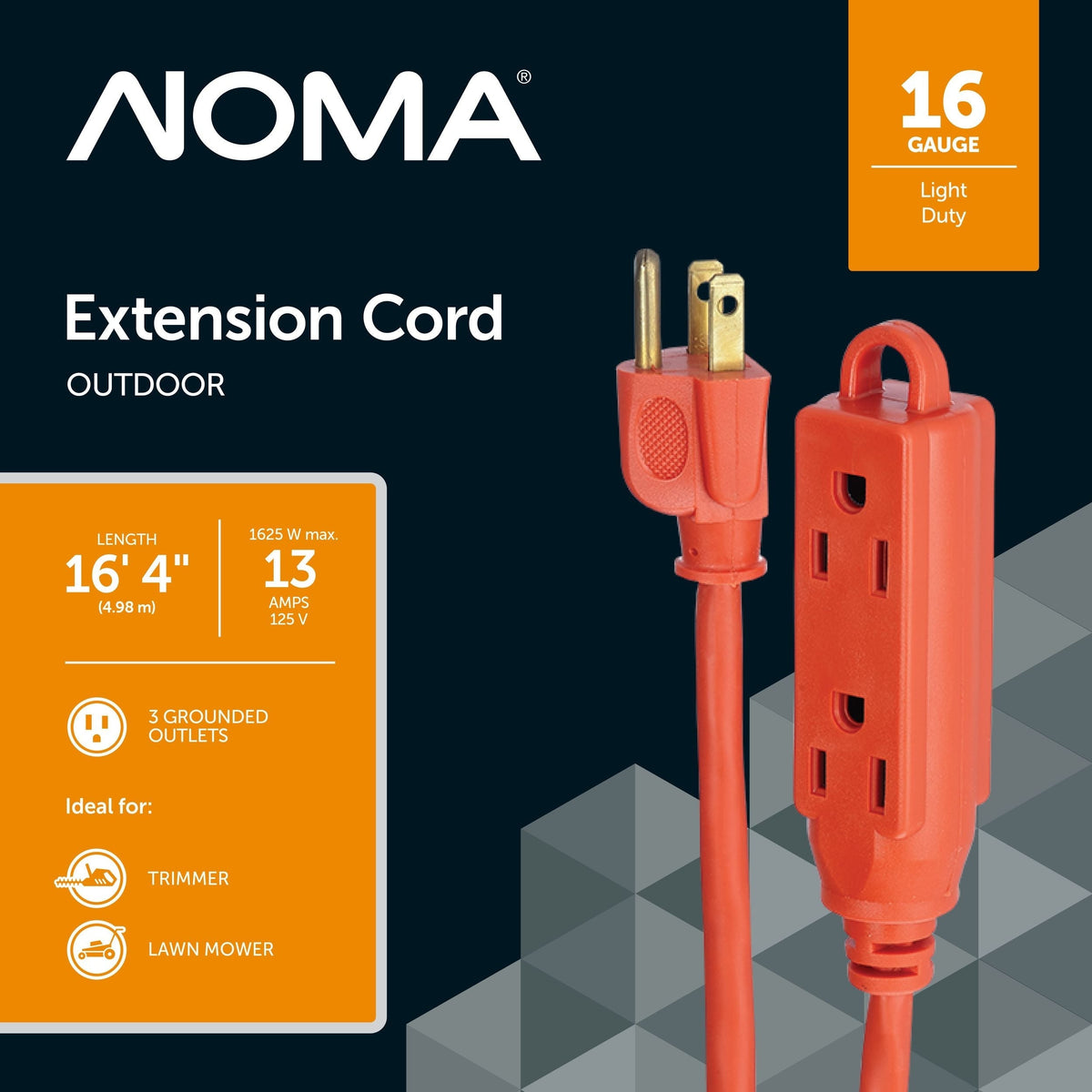 16-ft 5-in 16/3 Outdoor Extension Cord with 3 Grounded Outlets C9N9 - product image 1