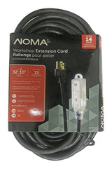 32-ft 10-in 14/3 Outdoor Extension Cord with 3 Grounded Outlets and Lighted End, Black E0S5 - product image 1