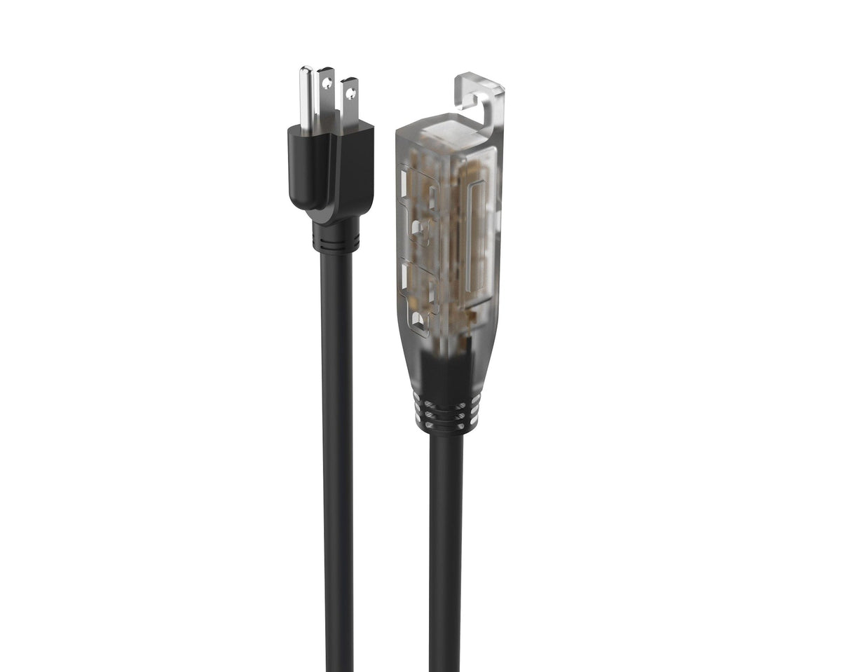32-ft 10-in 14/3 Outdoor Extension Cord with 3 Grounded Outlets and Lighted End, Black E0S5 - product image 3