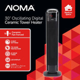 Oscillating Tower Ceramic Heater withRemote Control & Thermostat, 1500W, Black, 30-in K5X8 - product image 6