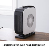 Portable Oscillating Portable Ceramic Space Heater withThermostat, 1500W, White M0Q1 - product image 8