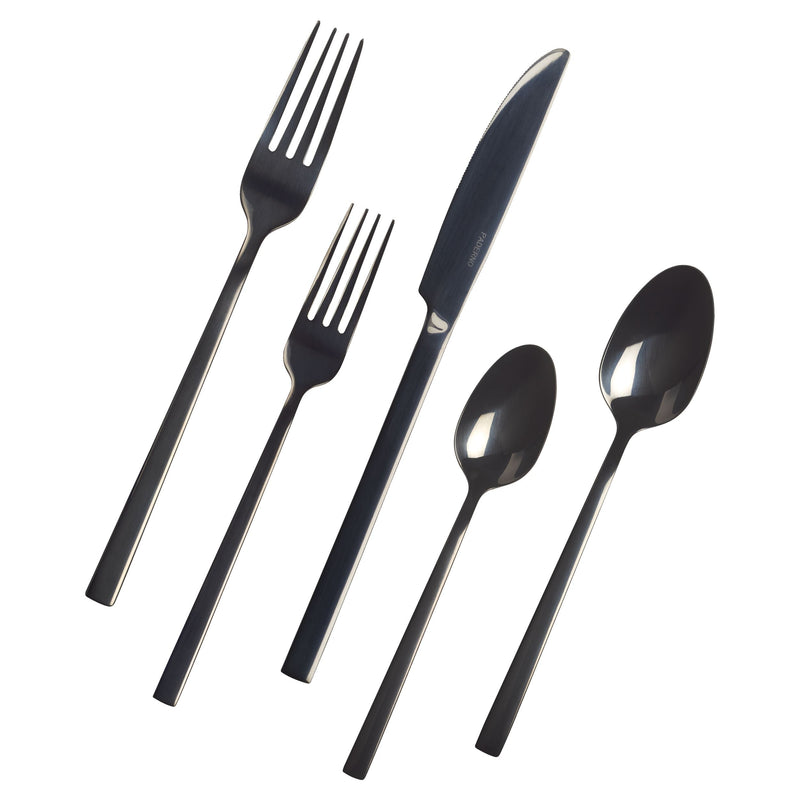 Belvedere Stainless Steel Flatware Set, Serves 4, 20-pc, Black L5Y0