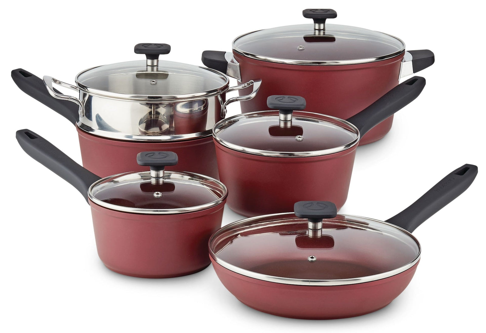 Classic Cookware Set, Non-Stick, Maroon, 11-pc A6M2 - product image 1