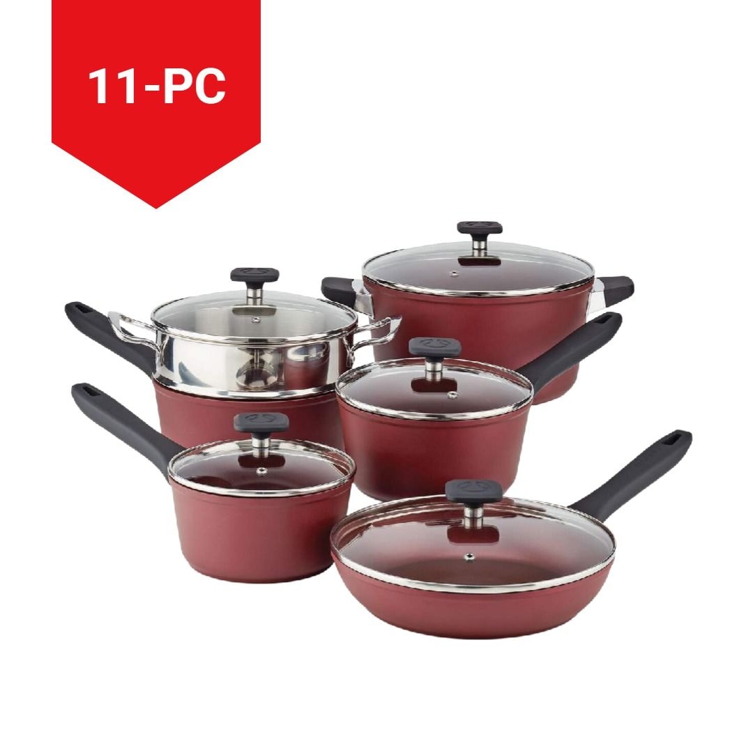 Classic Cookware Set, Non-Stick, Maroon, 11-pc A6M2 - product image 4