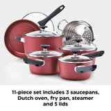 Classic Cookware Set, Non-Stick, Maroon, 11-pc A6M2 - product image 6