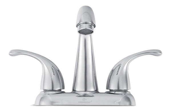 Double Handle Rigid Spout 4-in Centreset Bathroom Sink Faucet with Pop-Up Drain, Chrome K7R0