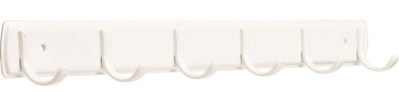 Steel 6-Hook Rail, White, 19-in C9N2
