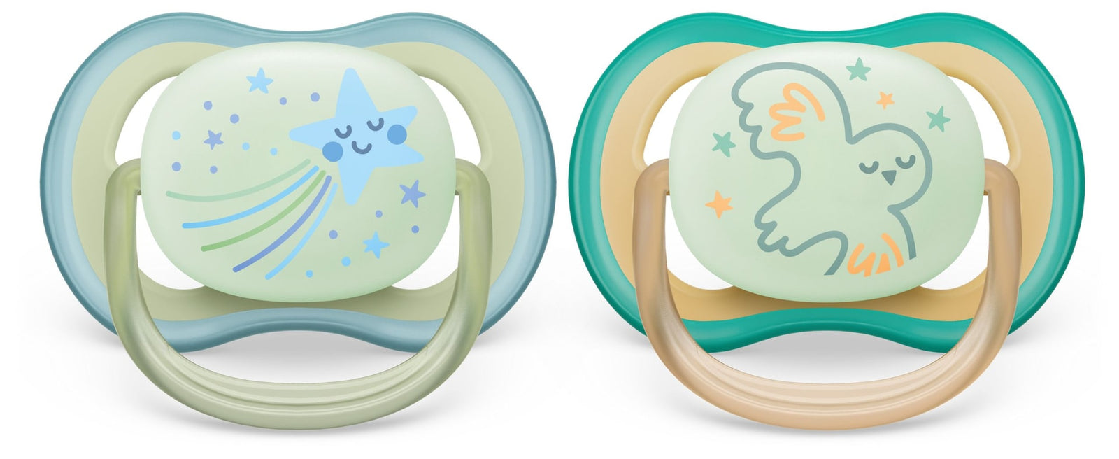 Ultra Air Pacifier, 0-6 Months, Smiling Star & Owl, 2-pk N8P6 - product image 1