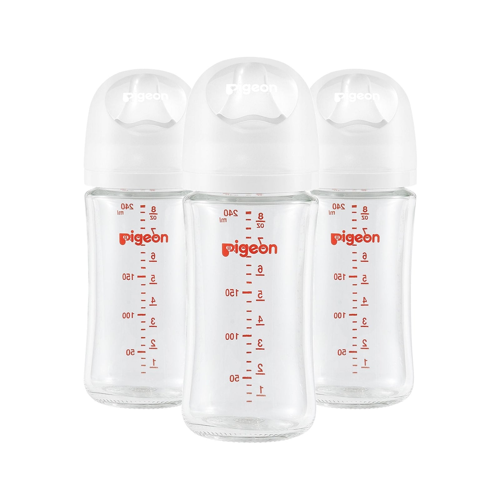 Glass Bottle with Silicone Nipple (M), 8-oz, 3 Months+, 3-pk T1W4 - product image 1