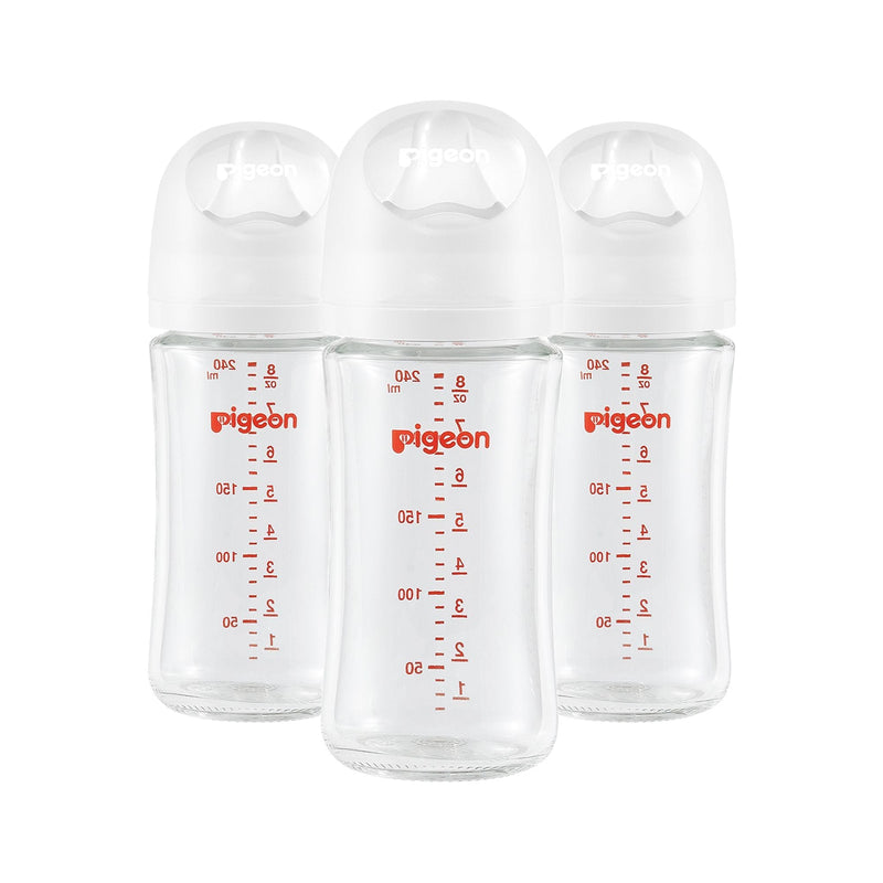 Glass Bottle with Silicone Nipple (M), 8-oz, 3 Months+, 3-pk T1W4