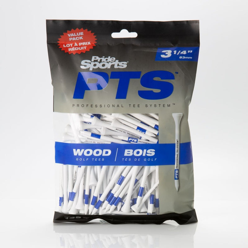 Professional Tee System ProLength Plus Wood Golf Tee, 3-1/4-in Blue on White, 135-pk J5M1