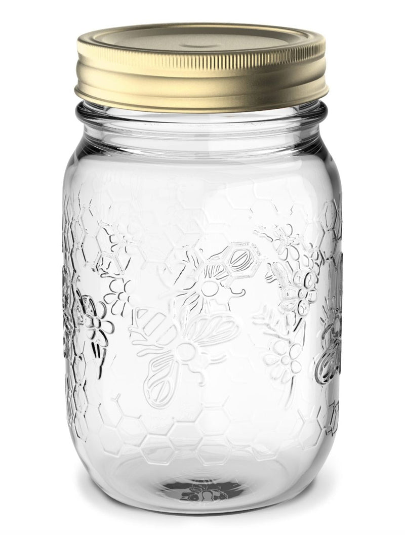 Mason Regular Mouth Honey Bee Canning Jar, 16-oz, 4-pk V8P2