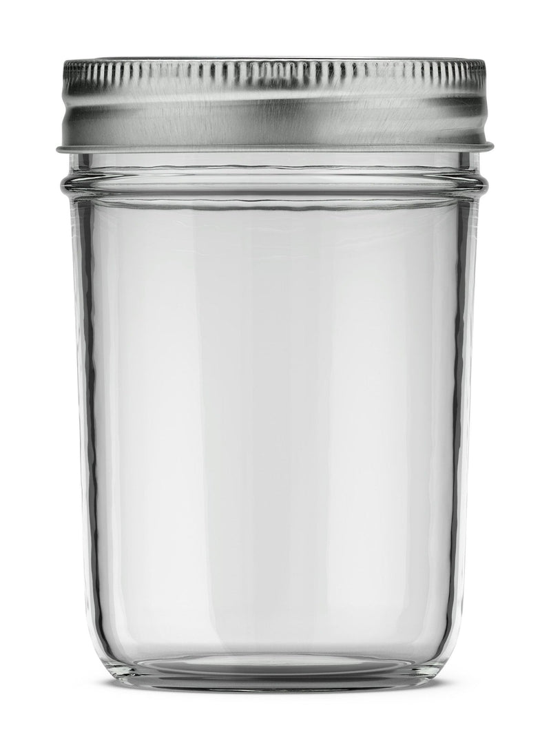Mason Smooth Design Regular Mouth Glass Jar with Lid & Band, 8-oz, 12-pk B0J6