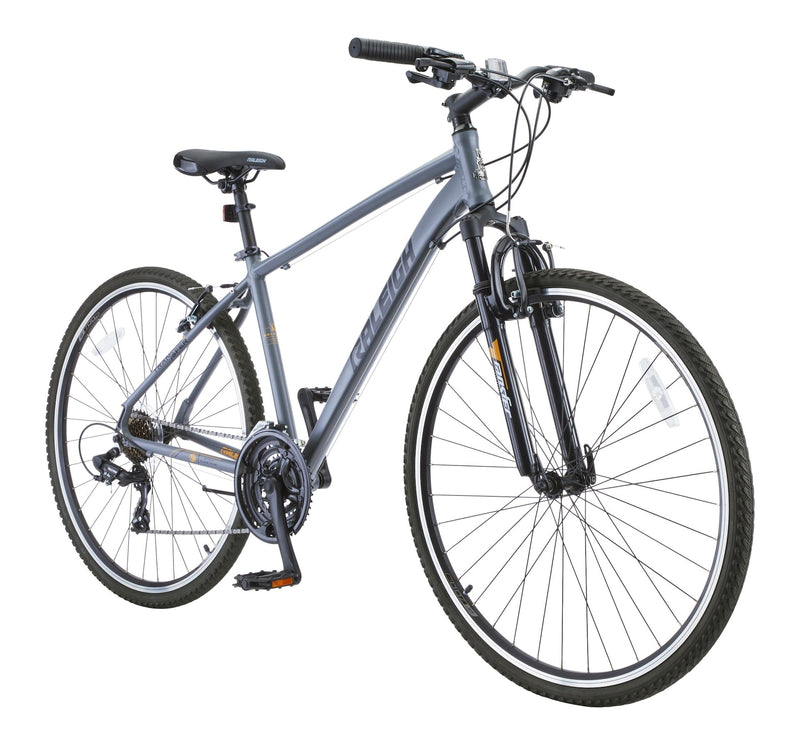 Route Hybrid Bike with Alloy V-brakes, 700C, 21-Speed, Grey J9O5