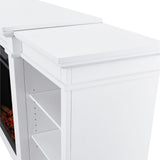 Flame Eliot Grand Entertainment VividFlame Media Indoor Electric Fireplace TV Stand, 1500W, Includes Remote Control & Firebox, White K8N0 - product image 3