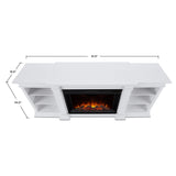 Flame Eliot Grand Entertainment VividFlame Media Indoor Electric Fireplace TV Stand, 1500W, Includes Remote Control & Firebox, White K8N0 - product image 5
