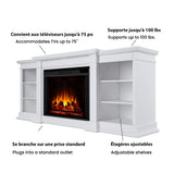 Flame Eliot Grand Entertainment VividFlame Media Indoor Electric Fireplace TV Stand, 1500W, Includes Remote Control & Firebox, White K8N0 - product image 6