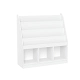 Home Kids' Playroom Bookrack with 3 Toy Organizer Cubbies & 4 Book Shelves, White P9Y1 - product image 1