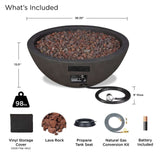Round Concrete Gas Fire Pit in Shale, 36-in B5D3 - product image 5