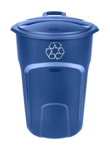 Plastic Circular Wheeled Recycling Blue Box with Handle, 121-L H4Q1 - product image 1