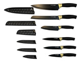 Knife Set with Covers, Black/Gold, 12-pc B7S3 - product image 1