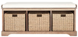 Lonan Wicker Storage Bench, Grey Wash/White, 16.1-in x 47-in x 19.9-in K0R1 - product image 3