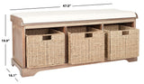 Lonan Wicker Storage Bench, Grey Wash/White, 16.1-in x 47-in x 19.9-in K0R1 - product image 6