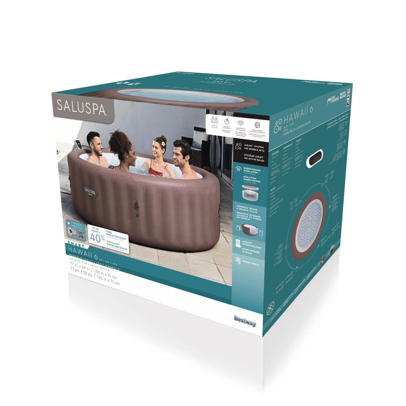 Spa Hawaii Smart AirJet 6-Person Terracotta Round Spa, 77-in x 28-in V7W8