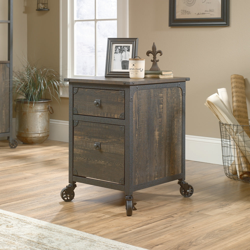 Steel Pedestal River File Cabinet with Drawers, Carbon Oak R8X6 - product image 7