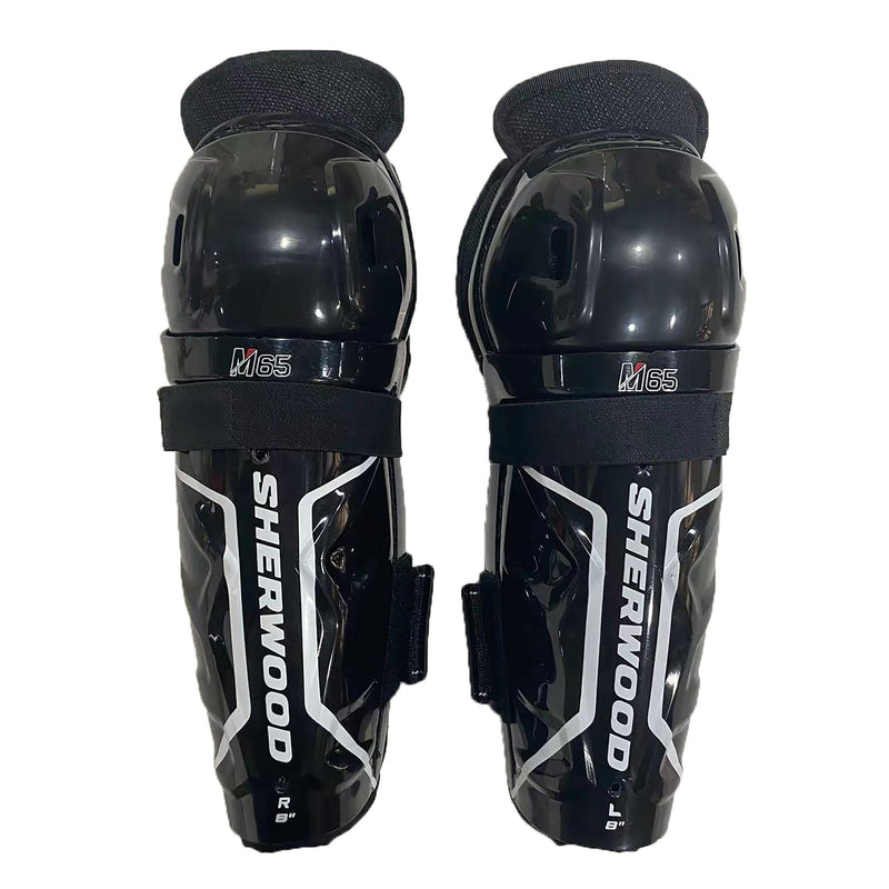 Rekker M65 Hockey Shin Guards, Youth, Black, Assorted Sizes Q8A2