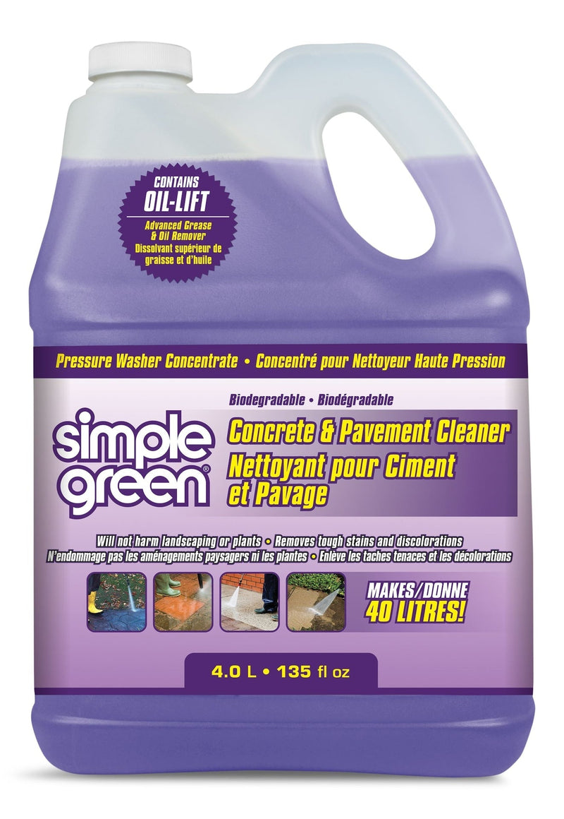 Green Concrete & Pavement Pressure Washer Detergent, 4L I6Y5