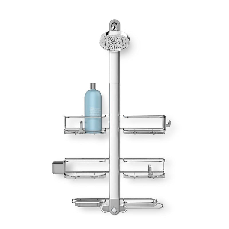 XL Rust-Resistant Adjustable Shelves Shower Caddy, Silver W1A9