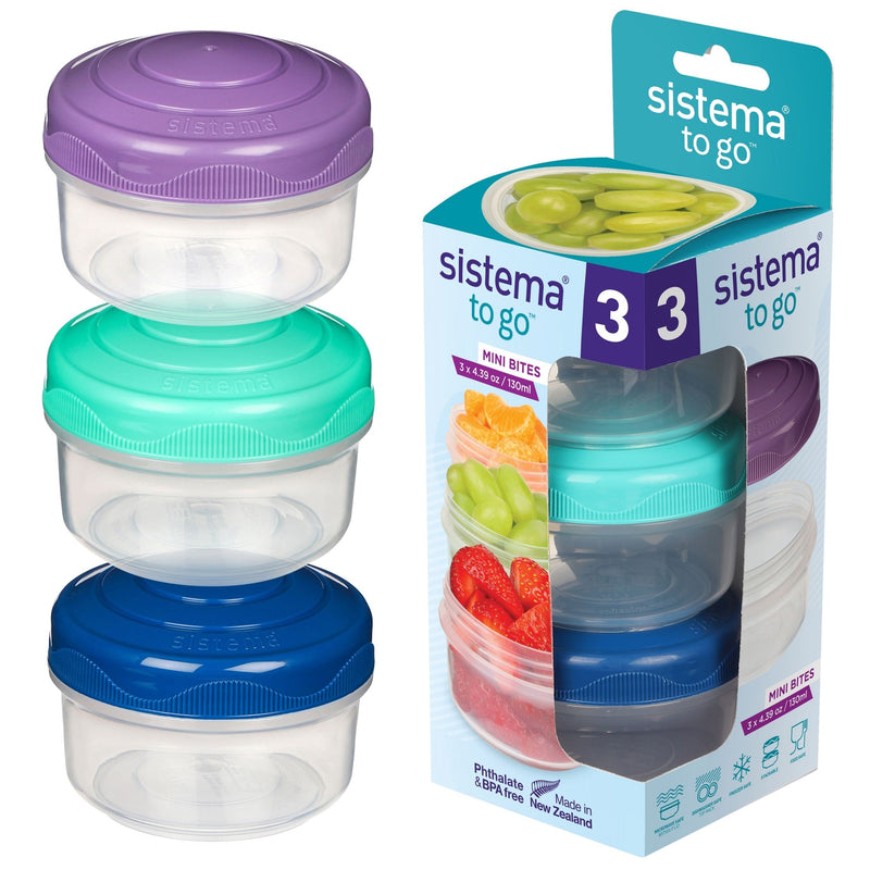 Mini Bites To Go Food Storage Container Set with Removable Dividers, 3-pk H2G8
