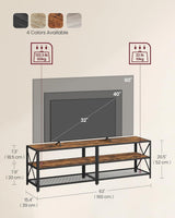 Home 70-in 3-Tier Industrial Rustic Brown TV Stand J9I9 - product image 4