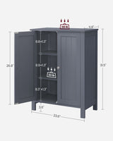 Home Dove Grey Floor Cabinet with 2 Adjustable Shelves O2P3 - product image 5