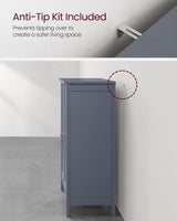 Home Dove Grey Floor Cabinet with 2 Adjustable Shelves O2P3 - product image 6