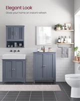 Home Dove Grey Floor Cabinet with 2 Adjustable Shelves O2P3 - product image 7