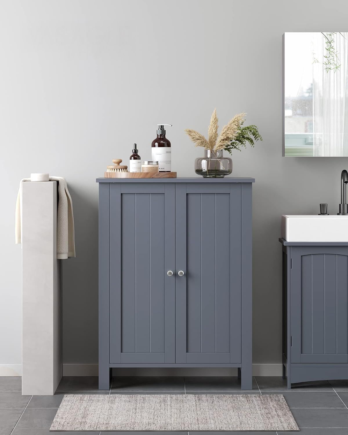 Home Dove Grey Floor Cabinet with 2 Adjustable Shelves O2P3 - product image 8