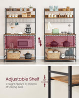 Home Rustic Brown Baker's Rack with 4 AC Outlets V5O8 - product image 4