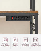 Home Rustic Brown Baker's Rack with 4 AC Outlets V5O8 - product image 8