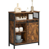 Home Rustic Brown Cabinet with Sliding Door W9Q6 - product image 1