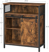 Home Rustic Brown Cabinet with Sliding Door W9Q6 - product image 3